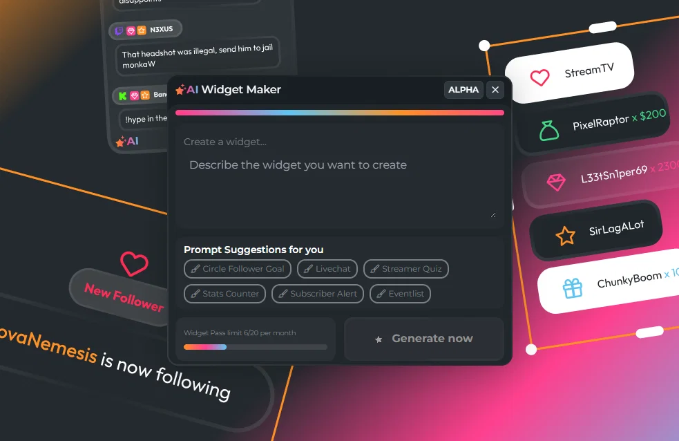 Computer Ai Widget Best AI Widget Maker for Streamers | Stream with OWN3D