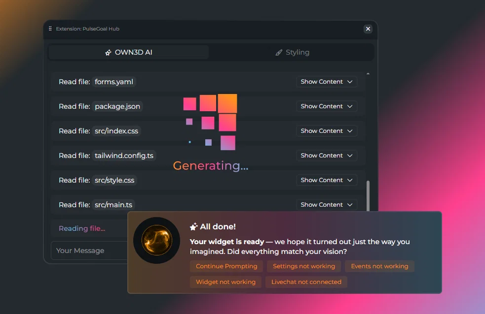 Best AI Widget Maker for Streamers | Stream with OWN3D