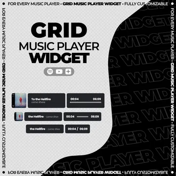 Grid Music Player Widget