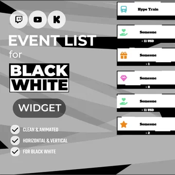 Event List - Black White