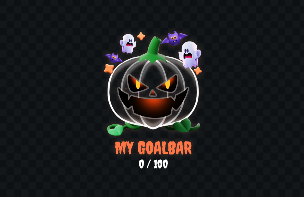 Halloween Goal Bar Widget - Orange Pumpkin Goal Bar