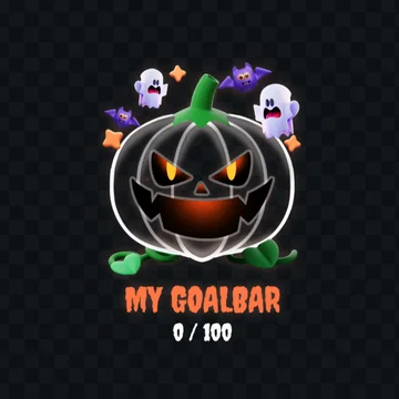 Halloween Goal Bar Widget - Orange Pumpkin Goal Bar