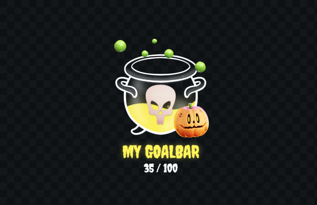 Halloween Goal Bar Widget - Yellow Boiler Goal Bar