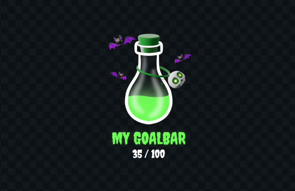 Halloween Goal Bar Widget - Green Poison Goal Bar