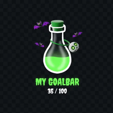 Halloween Goal Bar Widget - Green Poison Goal Bar