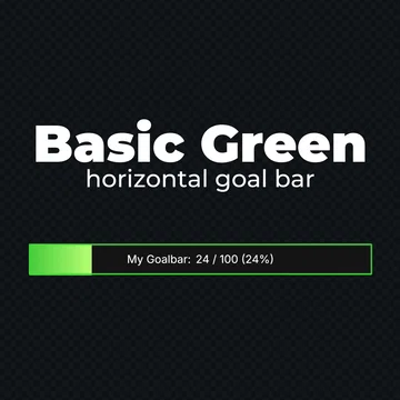 FREE Goal Bar Widget - Basic Green - Horizontal Goal Bar