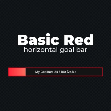 FREE Goal Bar Widget - Basic Red - Horizontal Goal Bar