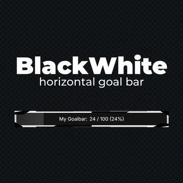 FREE Goal Bar Widget - BlackWhite - Horizontal Goal Bar