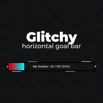 FREE Goal Bar Widget - Glitchy - Horizontal Goal Bar