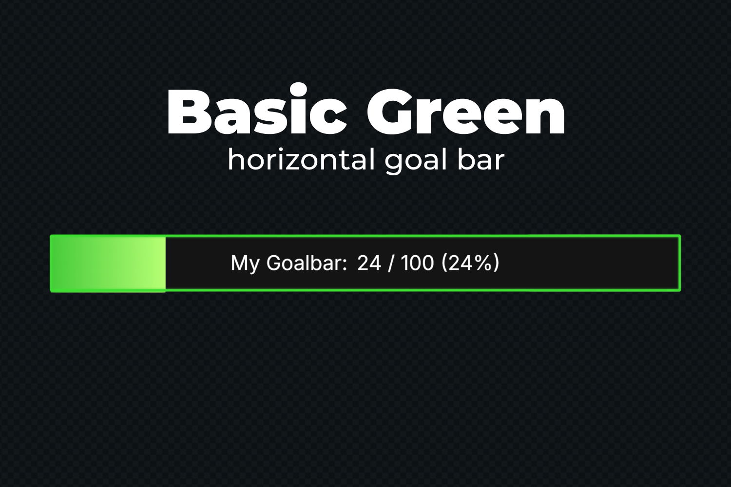 Essential Goal Bar Widget - Basic Green - Horizontal Goal Bar