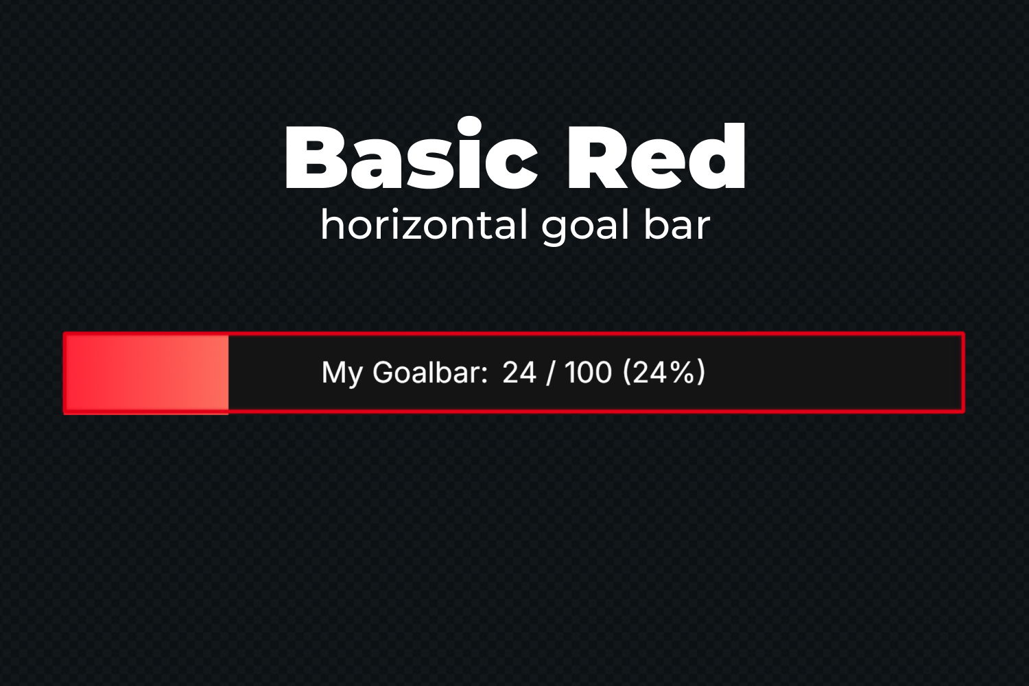 Essential Goal Bar Widget - Basic Red - Horizontal Goal Bar