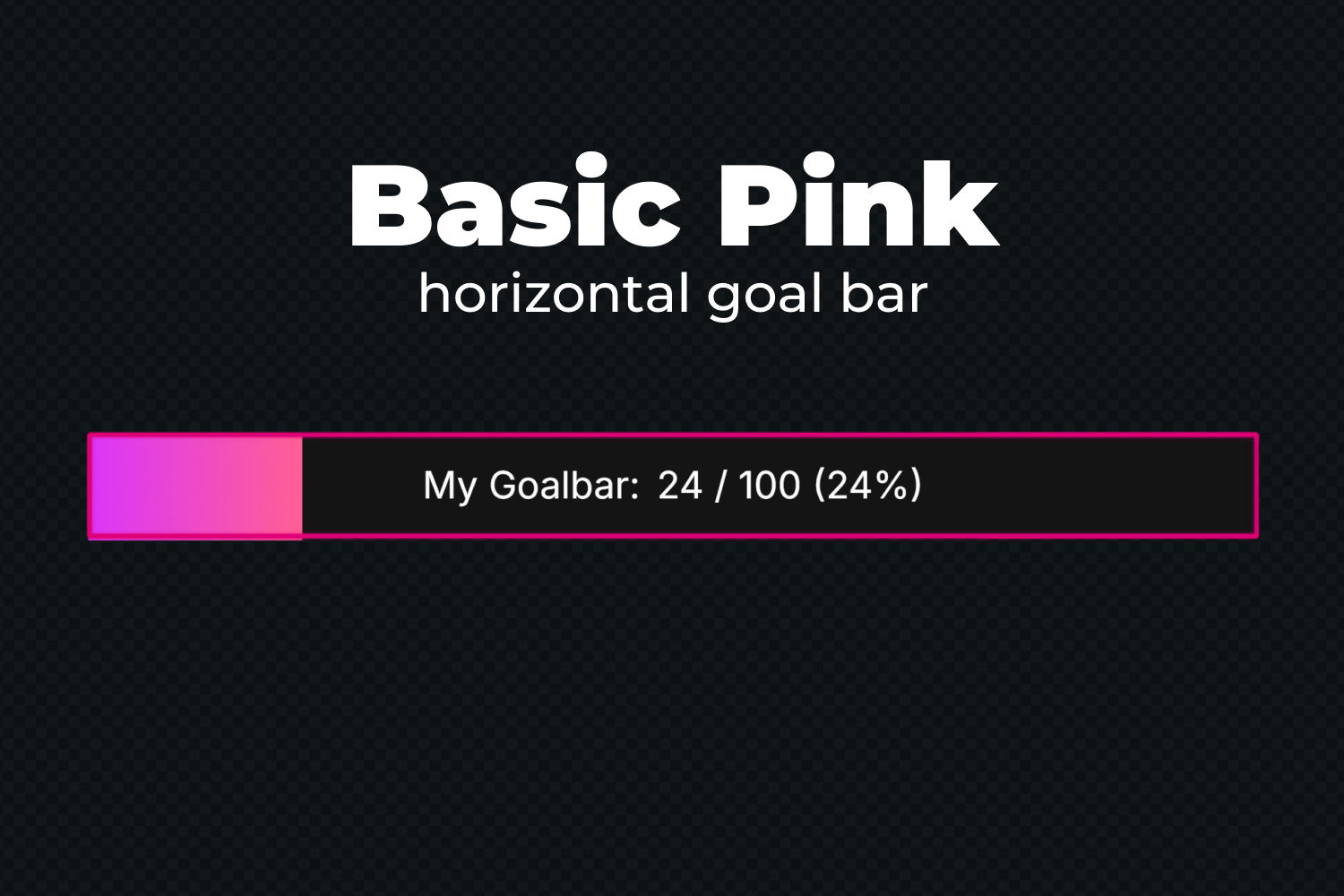 Essential Goal Bar Widget - Basic Pink - Horizontal Goal Bar