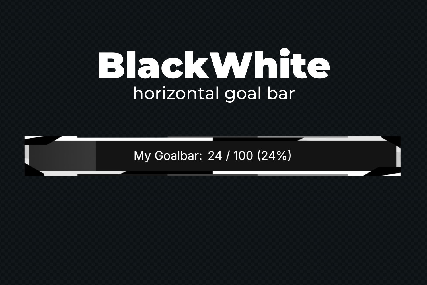 Essential Goal Bar Widget - BlackWhite - Horizontal Goal Bar