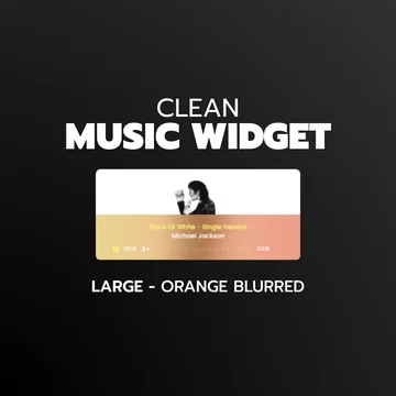Clean Music Player Widget - Large - Orange Blurred
