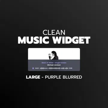Clean Music Player Widget - Large - Purple Blurred