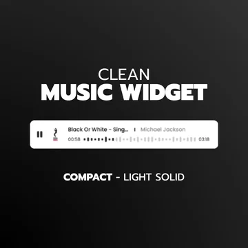 Clean Music Player Widget - Compact - Light Solid