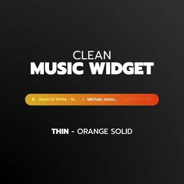 Clean Music Player Widget - Thin - Orange Solid