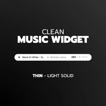 Clean Music Player Widget - Thin - Light Solid