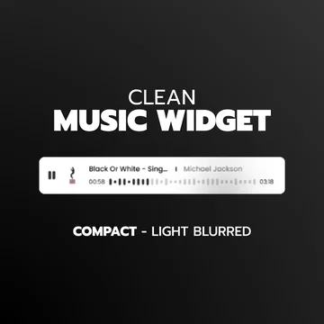 Clean Music Player Widget - Compact - Light Blurred