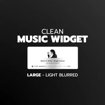 Clean Music Player Widget - Large - Light Blurred