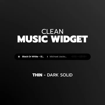 Clean Music Player Widget - Thin - Dark Solid
