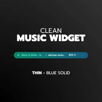 Clean Music Player Widget - Thin - Blue Solid