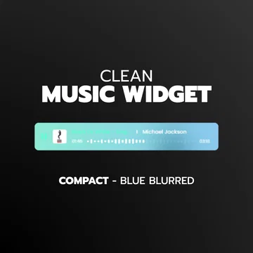 Clean Music Player Widget - Compact - Blue Blurred