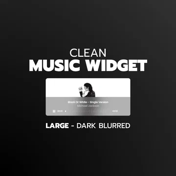 Clean Music Player Widget - Large - Dark Blurred