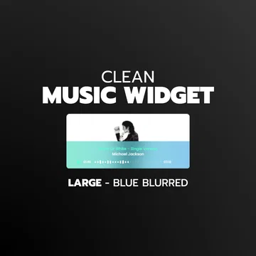 Clean Music Player Widget - Large - Blue Blurred