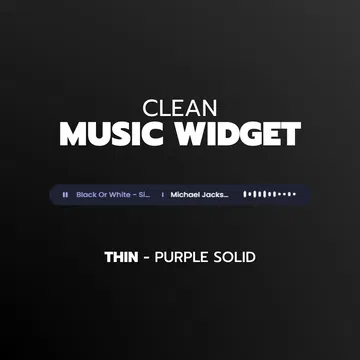 Clean Music Player Widget - Thin - Purple Solid