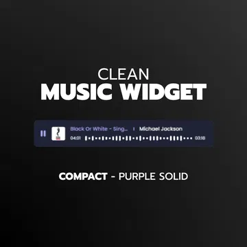 Clean Music Player Widget - Compact - Purple Solid