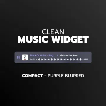 Clean Music Player Widget - Compact - Purple Blurred