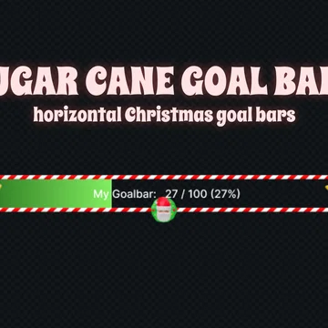 Horizontal Christmas Goal Bar - Animated Christmas Goal Bar - Sugar Cane