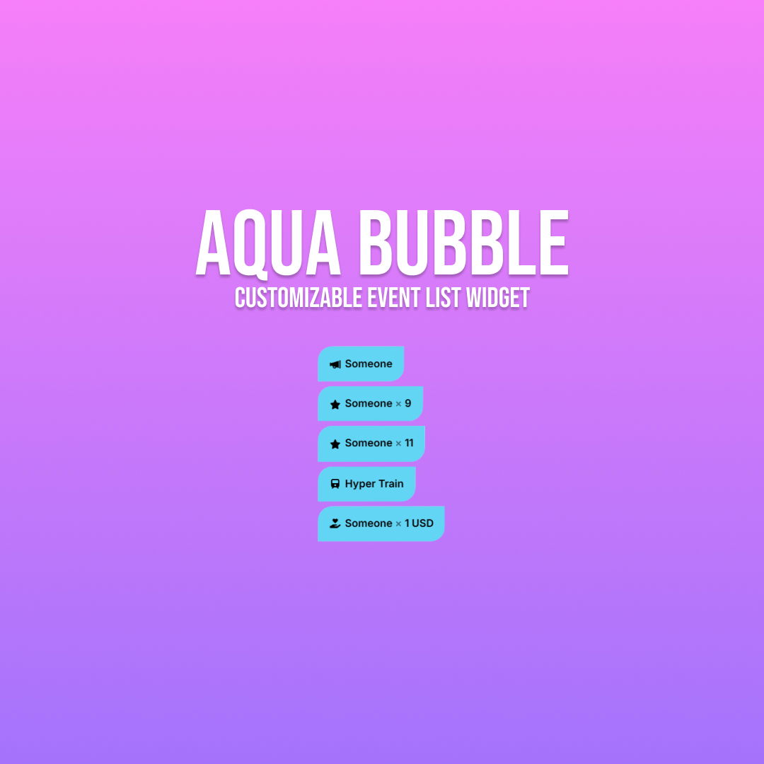 Essential Event List Widget - Aqua Bubble