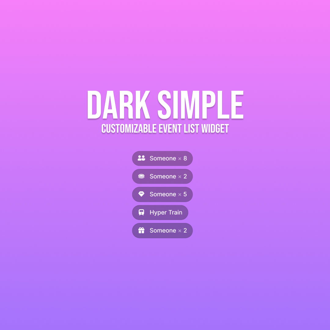 Essential Event List Widget - Dark Simple