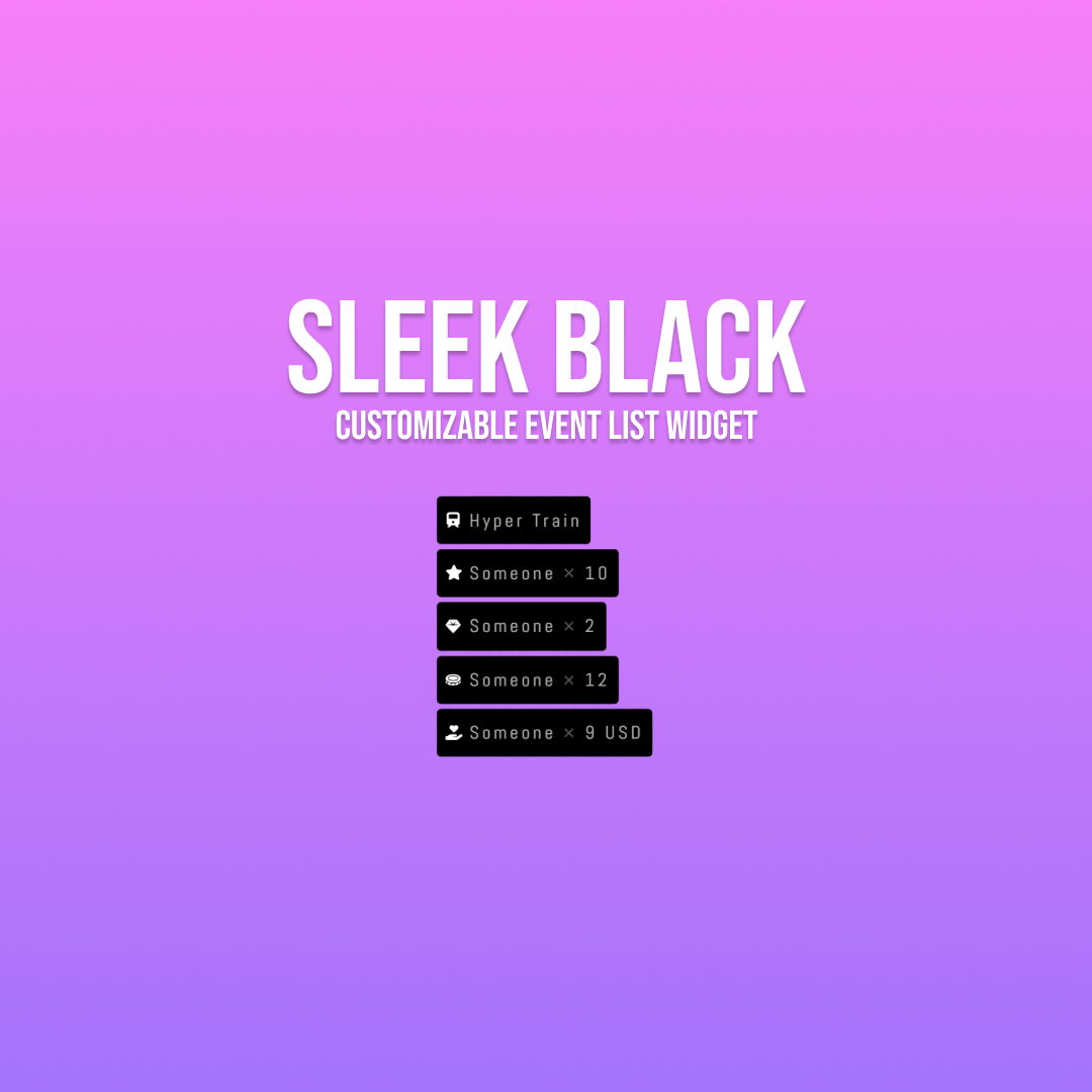 Essential Event List Widget - Sleek Black