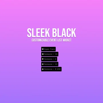 Essential Event List Widget - Sleek Black