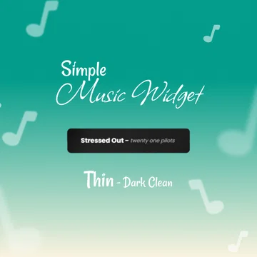 Simple Music Player Widget - Thin - Dark Clean