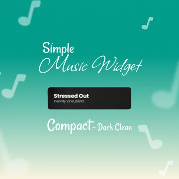 Simple Music Player Widget - Compact - Dark Clean
