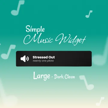 Simple Music Player Widget - Large - Dark Clean