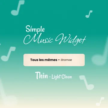 Simple Music Player Widget - Thin - Light Clean