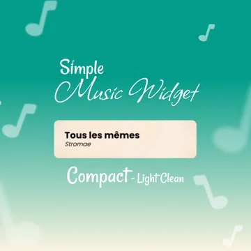 Simple Music Player Widget - Compact - Light Clean