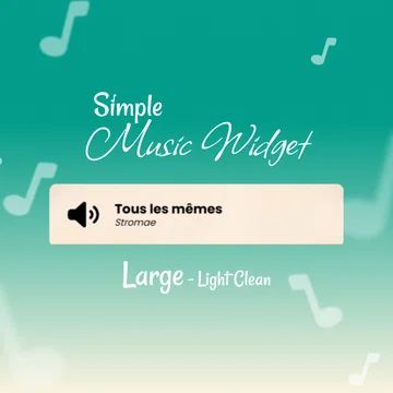 Simple Music Player Widget - Large - Light Clean