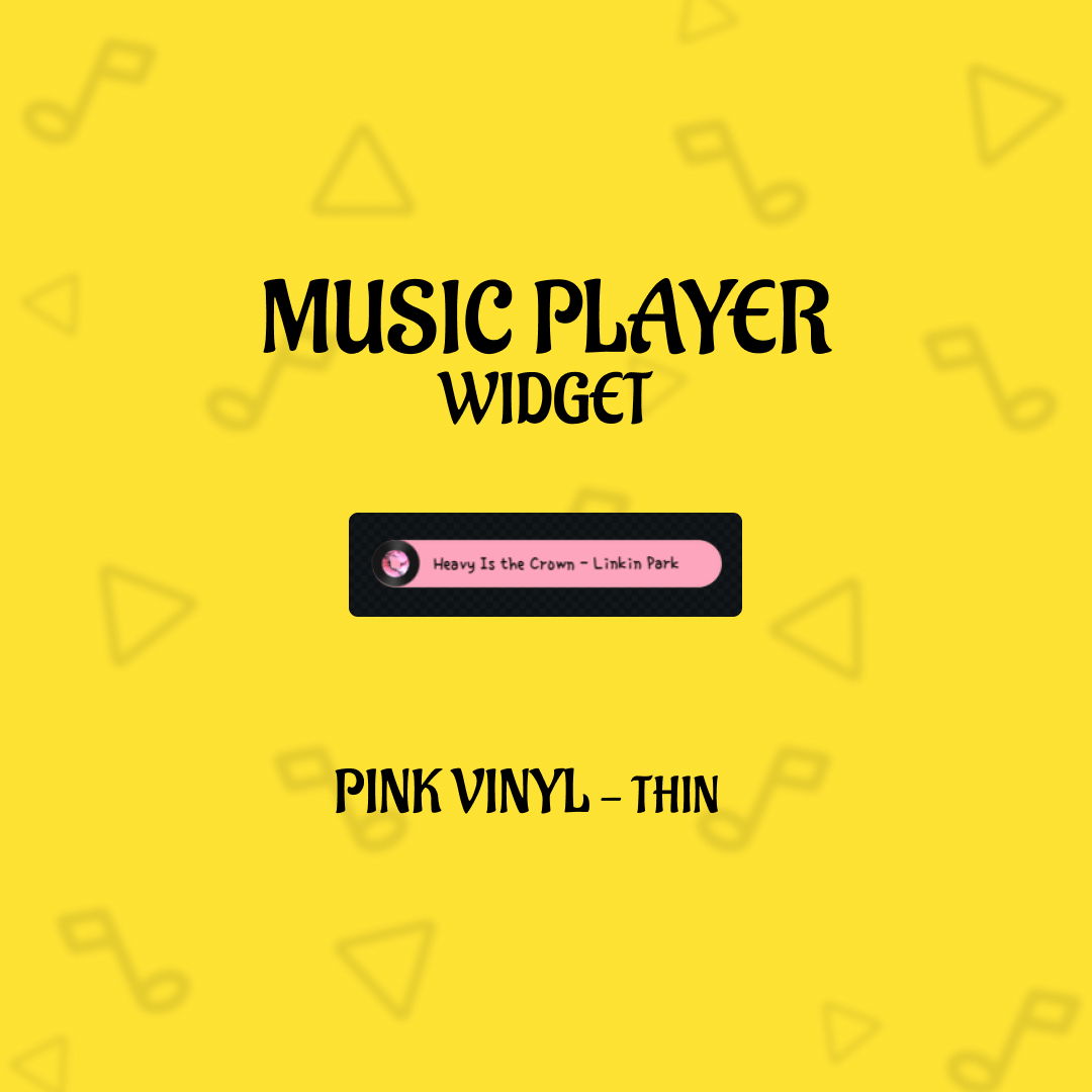 Vinyl Music Player Widget - Thin - Pink