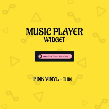 Vinyl Music Player Widget - Thin - Pink