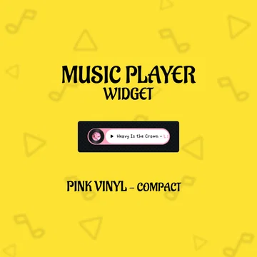 Vinyl Music Player Widget - Compact - Pink