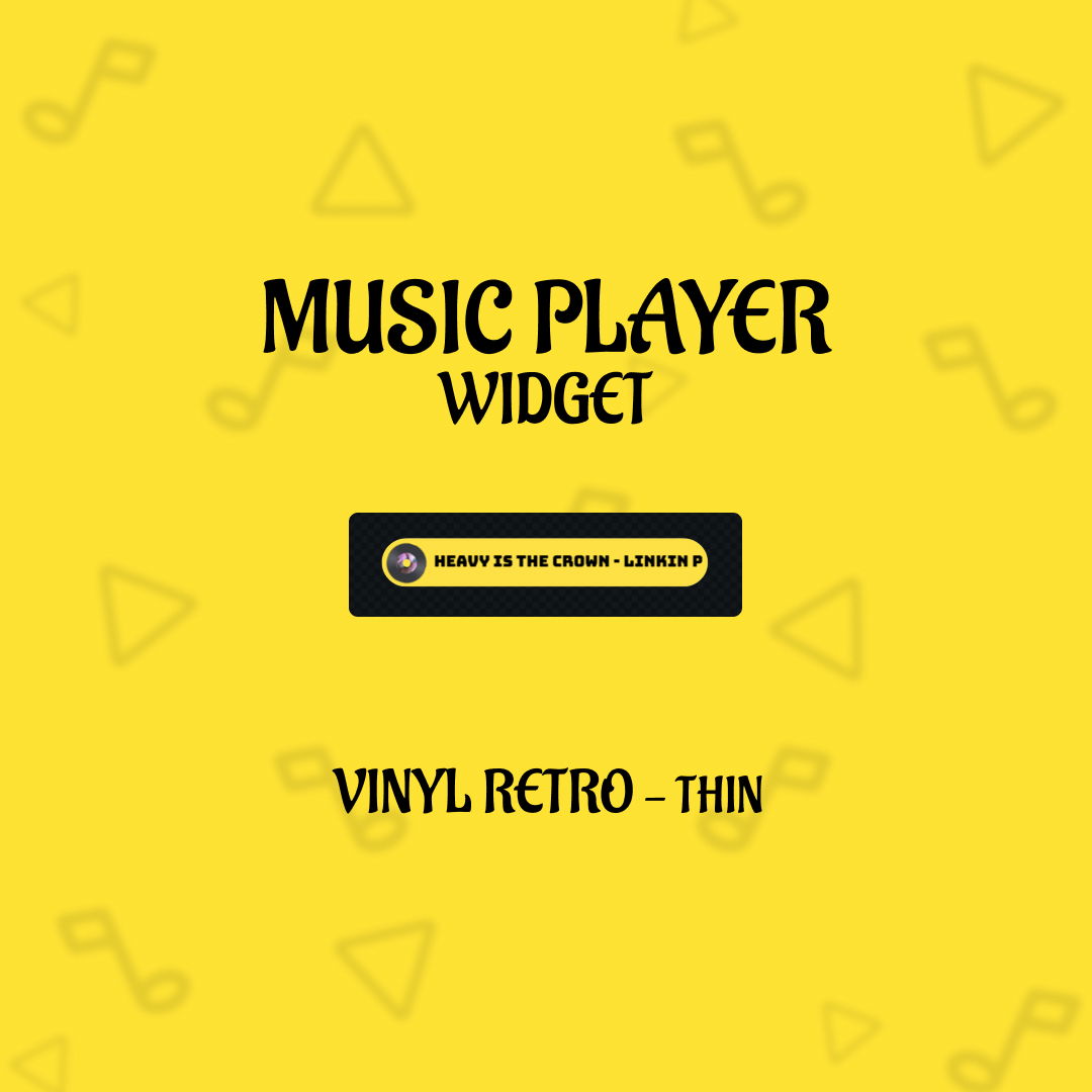 Vinyl Music Player Widget - Thin - Retro