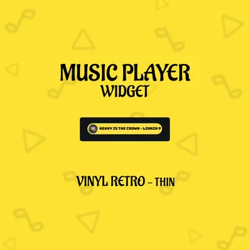 Vinyl Music Player Widget - Thin - Retro