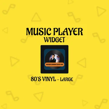 Vinyl Music Player Widget - Large - 80s