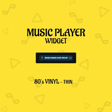 Vinyl Music Player Widget - Thin - 80s